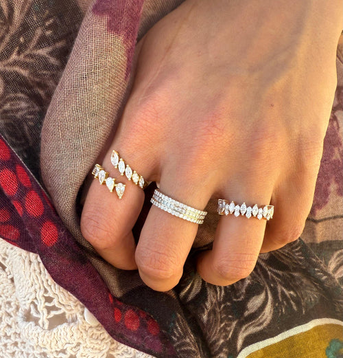 Rose Gold Marquise Diamond Band